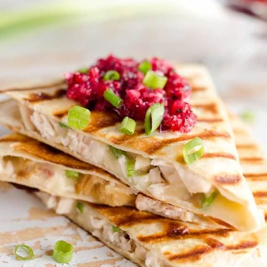 Light Cranberry Turkey Quesadilla