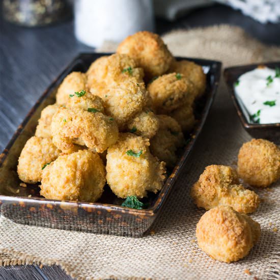 Baked Breaded Garlic Mushrooms