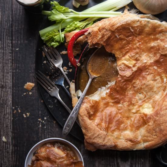 Mushroom Stout Skillet Pot Pie