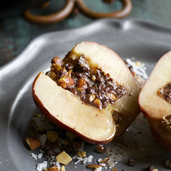 Chocolate Almond Baked Apples