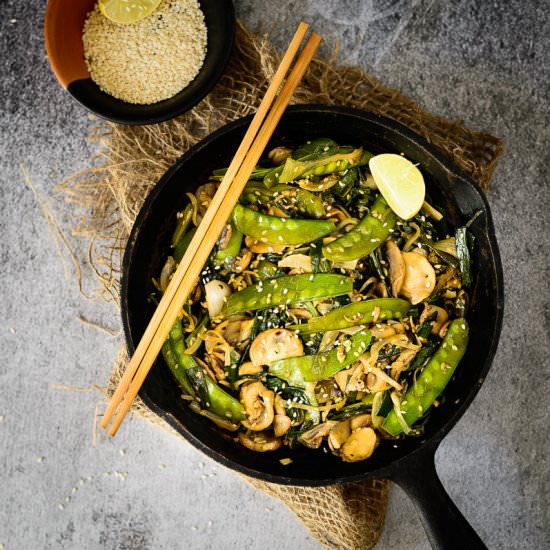 Snow Peas and Mushroom Stir Fry