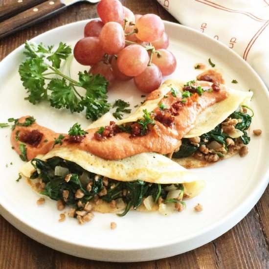 Spinach Stuffed Crepes