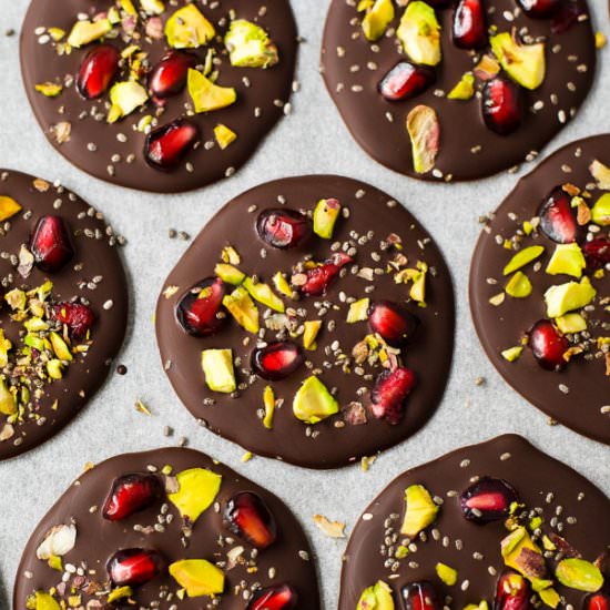 Dark Chocolate Pomegranate Bark