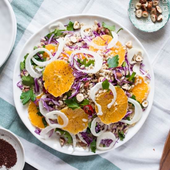 Barley, fennel and orange salad