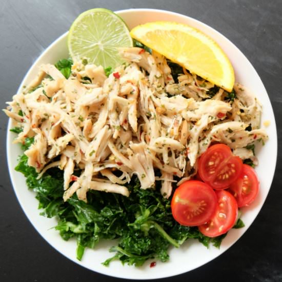 Orange honey pulled chicken salad