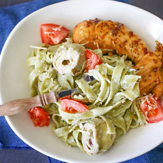 Garlic Butter Artichoke Pasta