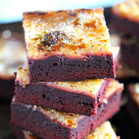 Red Velvet Creme Brûlée Brownies