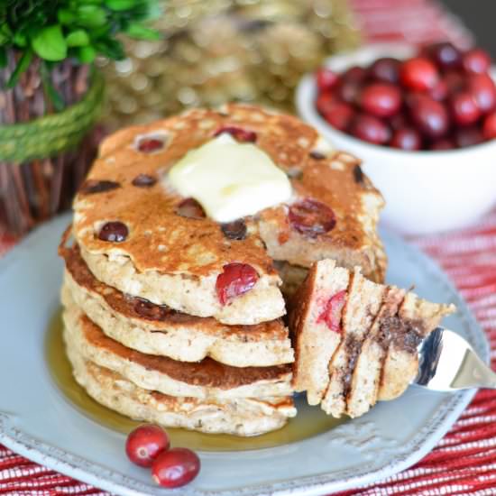 Cranberry Chocolate Chip Pancakes
