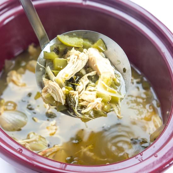 Slow Cooker Green Chile Chicken Soup