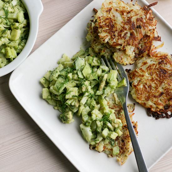 Latkes w/ Avocado Tartare