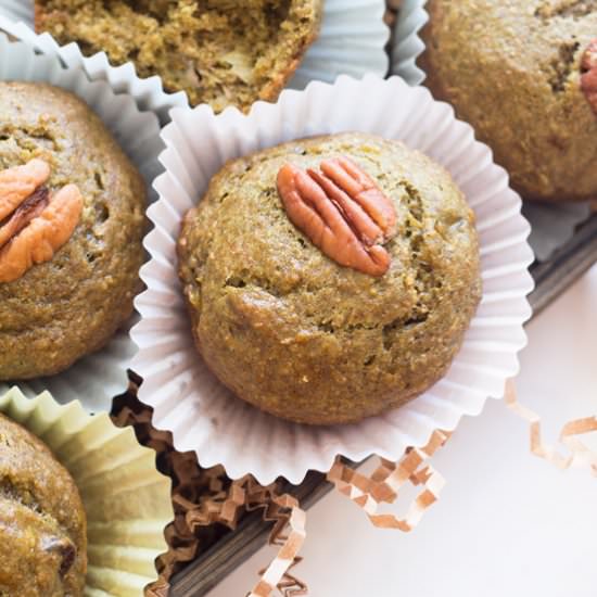 Green Eggless Banana Muffins