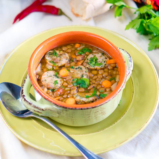 Italian Lentil Soup with Sausage