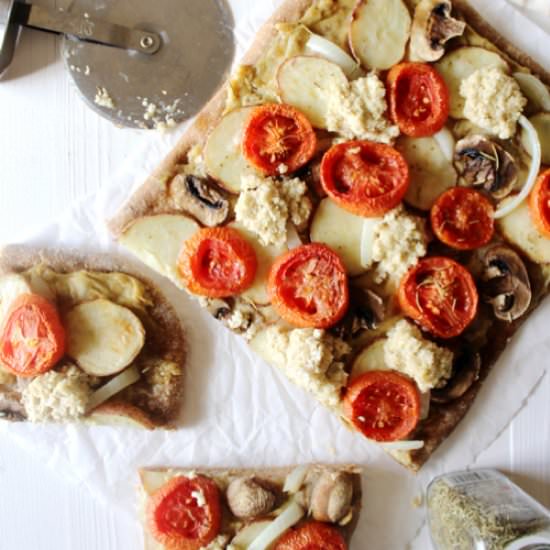 Mushroom & Red Potato White Pizza