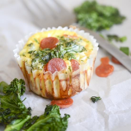 Mini Kale and Pepperoni Fritattas