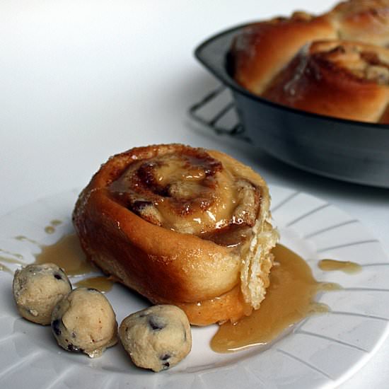Vegan Cookie Dough Cinnamon Rolls