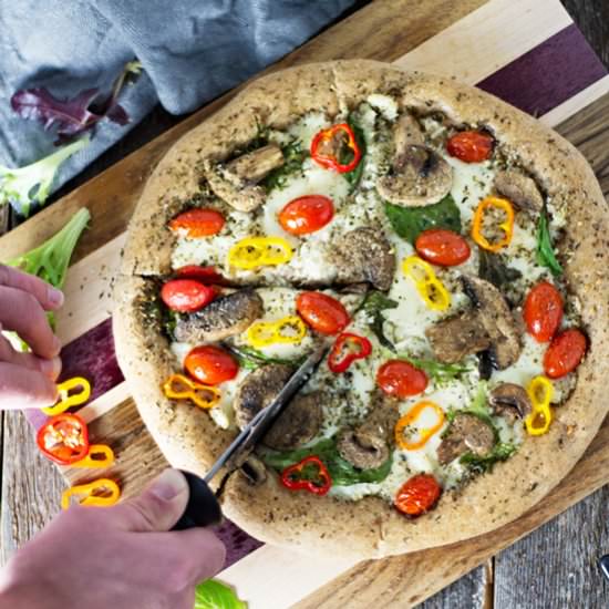 Healthy Cauliflower Mushroom Pizza