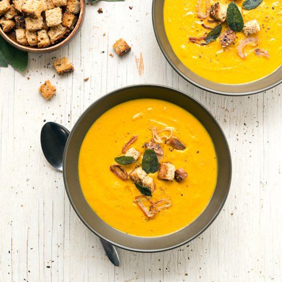 Winter Bisque with Crispy Sage