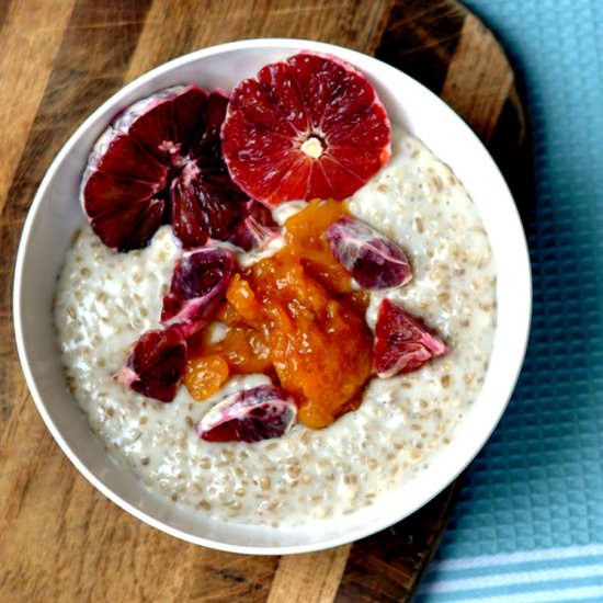 Almond Milk Steel Cut Oats