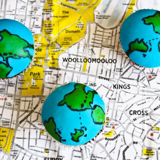 World Traveller Map Cupcakes