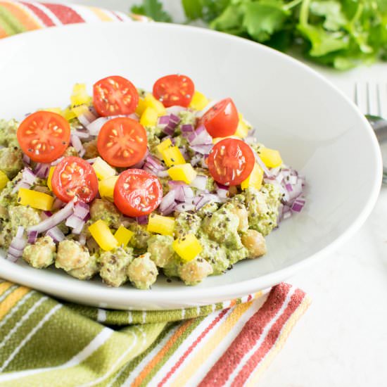 Chickpeas Salad in Cilantro Dip