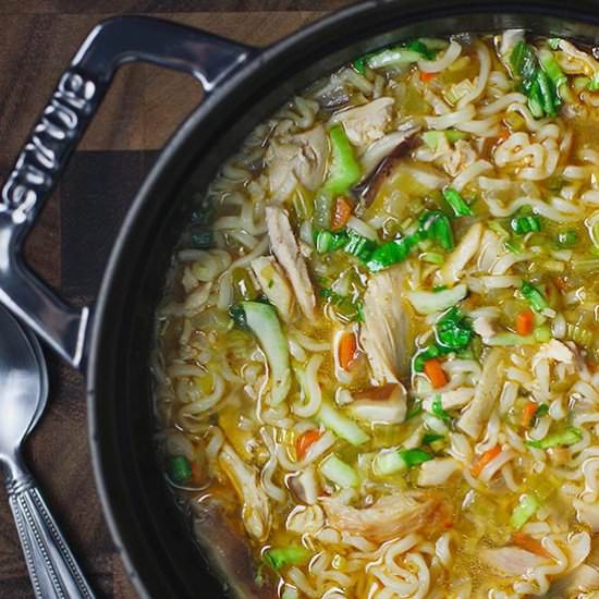 Thai Ramen Noodle Chicken Soup
