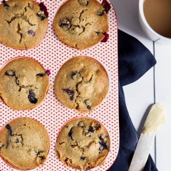 Healthy Blueberry Oatmeal Muffins