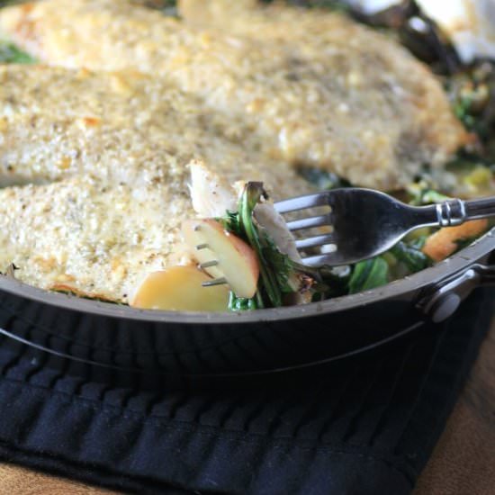 Tilapia, Potatoes and Leeks