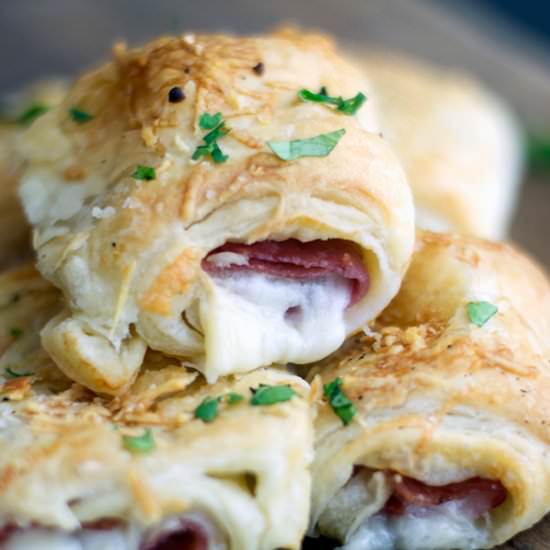 Salami & Prov Puff Pastry Rollups