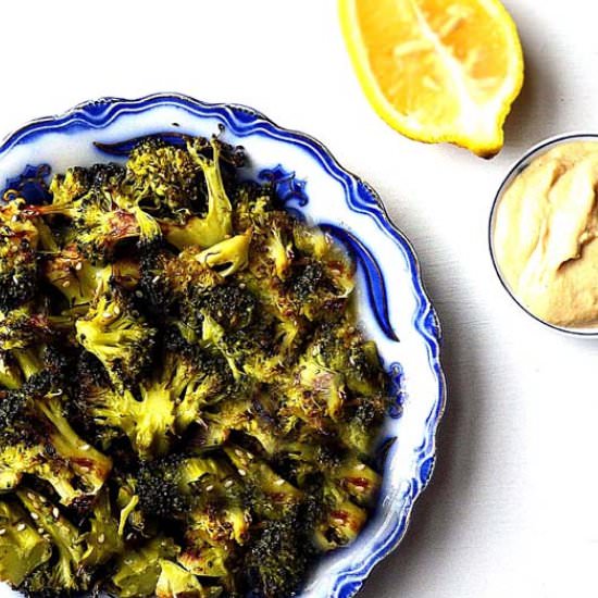 Roasted Broccoli W/ Lemon-Tahini