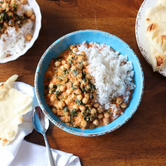 Roasted Red Pepper Sauce, Chickpeas