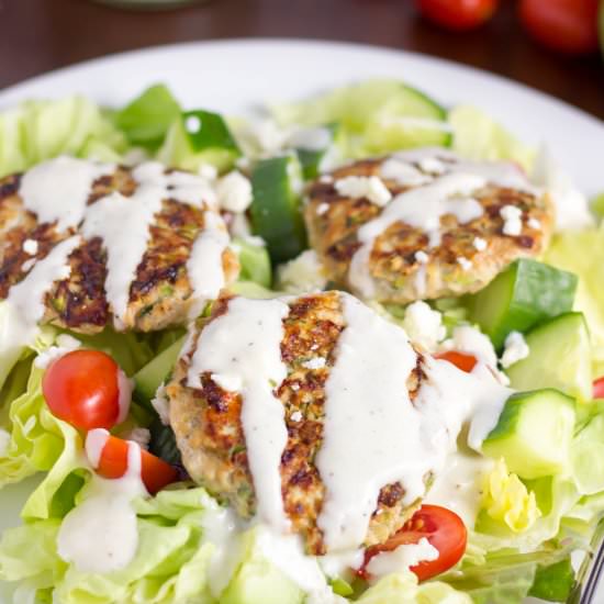 Naked Greek Feta Turkey Burgers