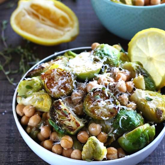 Lemon Garlic Brussels Sprouts
