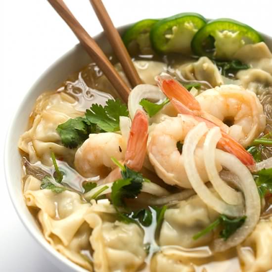 Asian Noodle Soup with Shrimp