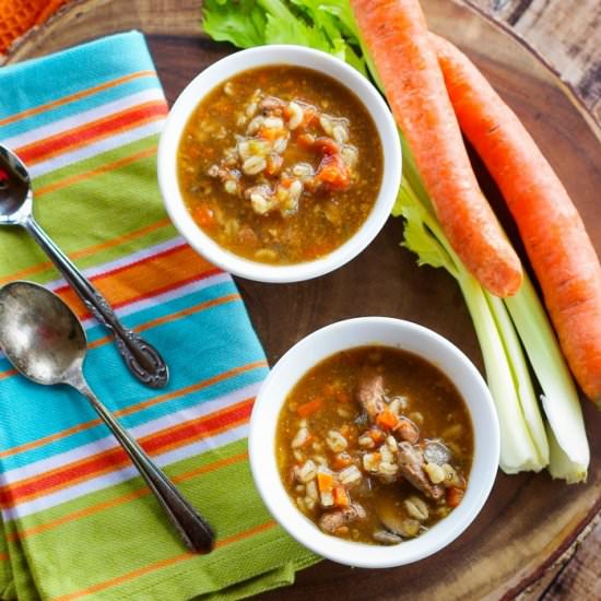 Beef Barley Soup with Filet Mignon