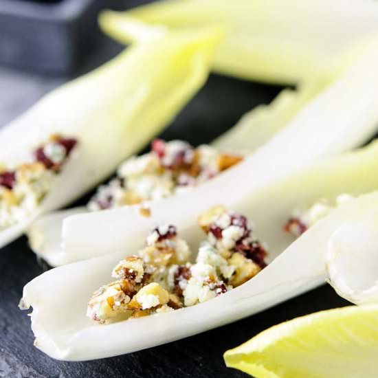 Endive with blue cheese  pecans