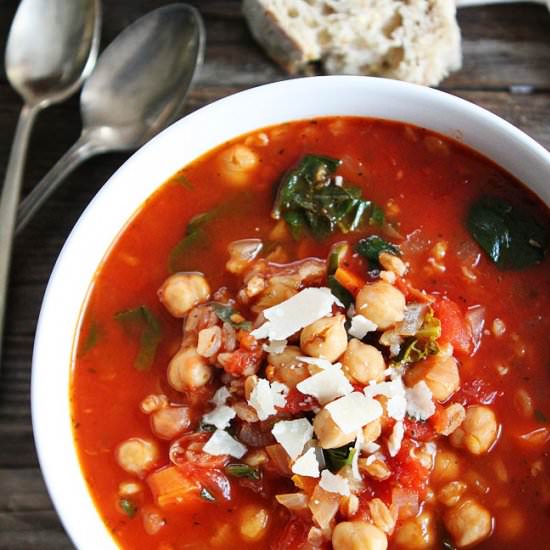 Chickpea Farro Soup