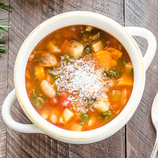 Winter Minestrone Soup w/Pancetta