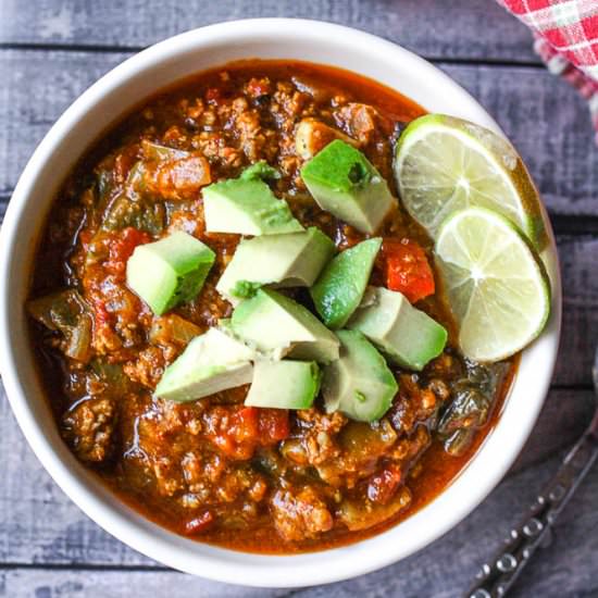Pork Chili With Bok Choy