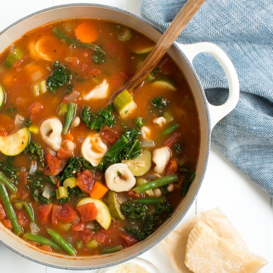 One Pot Tortellini Minestrone Soup