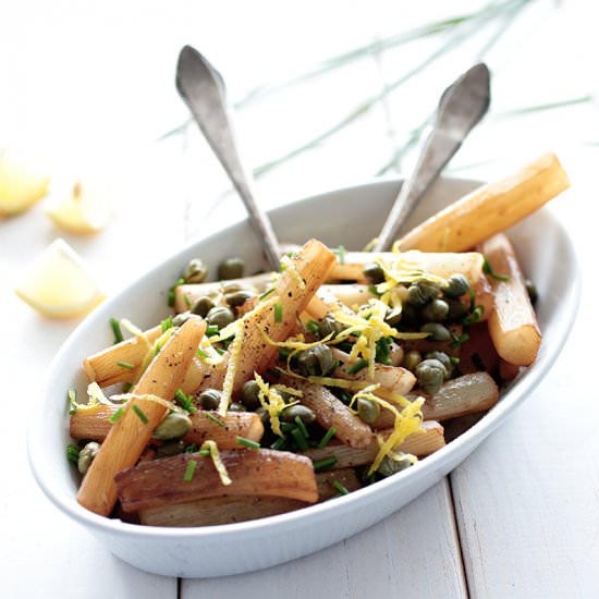 Black Salsify with Caper and Chives