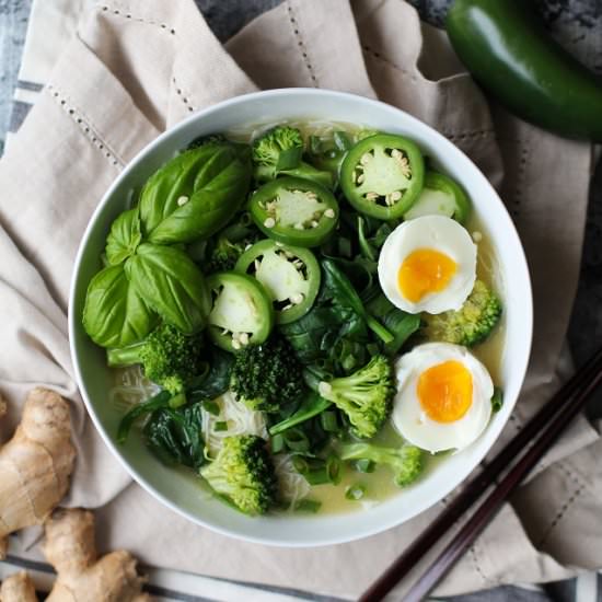 Vegetarian Ramen with Ginger Broth