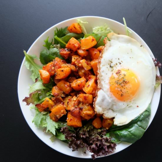 Spicy butternut  and egg salad