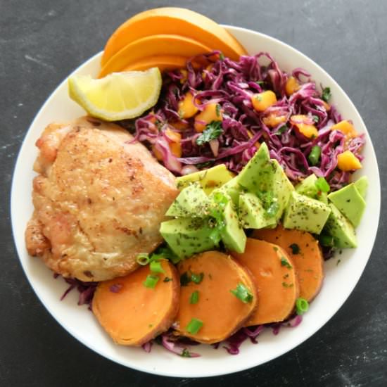 Lemon chicken and Coleslaw