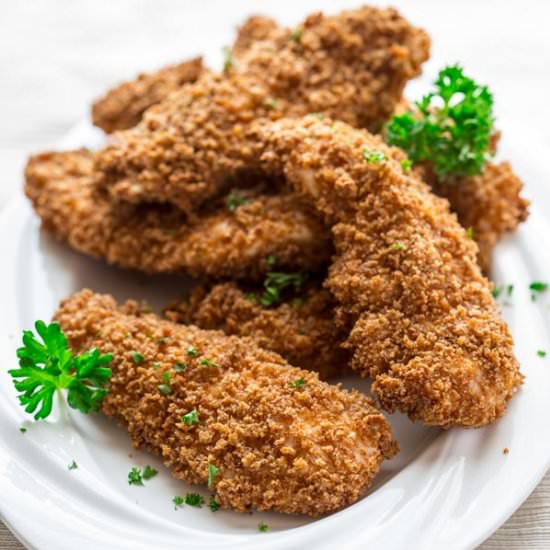 Crispy Oven-Fried Chicken Fingers