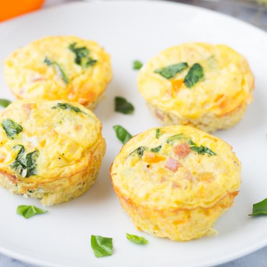 Ham Cheese Veggie Quinoa Frittatas