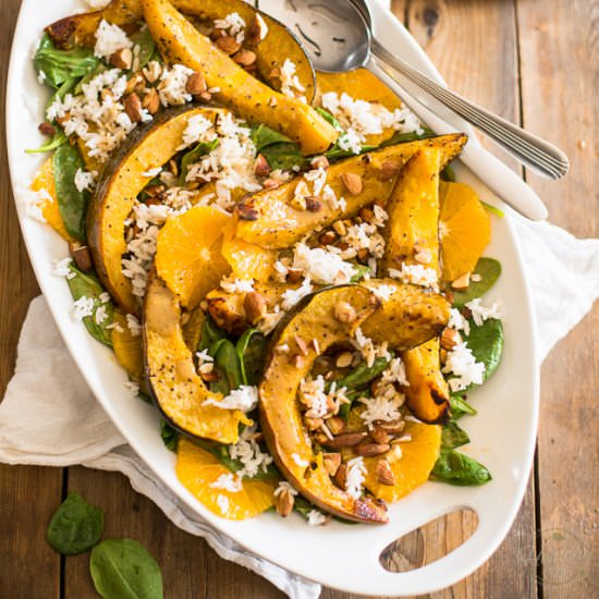 SQUASH, ORANGE AND SPINACH SALAD