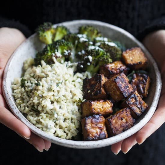 Lemon Pepper Baked Tempeh Cubes