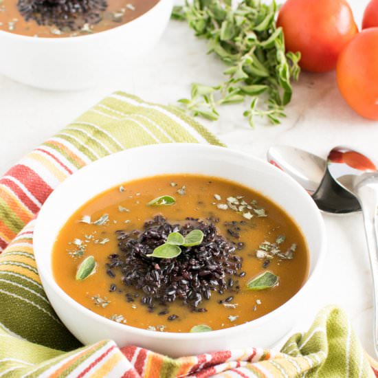 Herbed Black Rice Soup