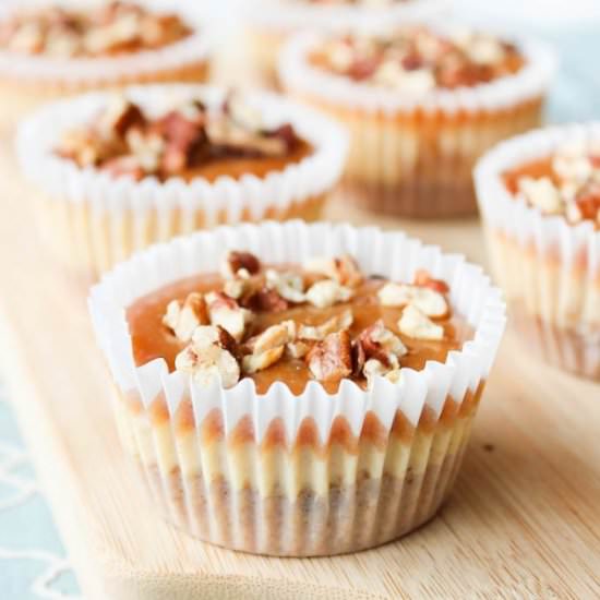 Salted Caramel Mini Cheesecakes