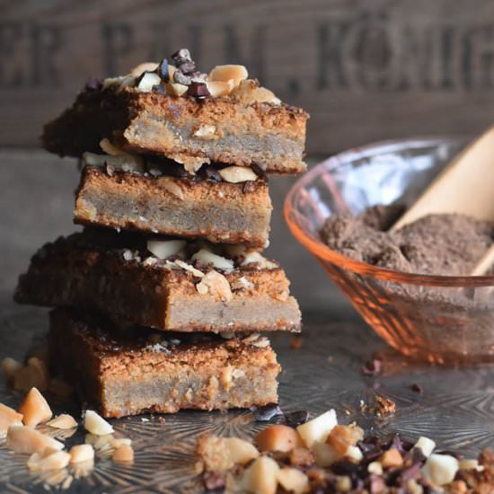 Chai Brownies with Macadamias